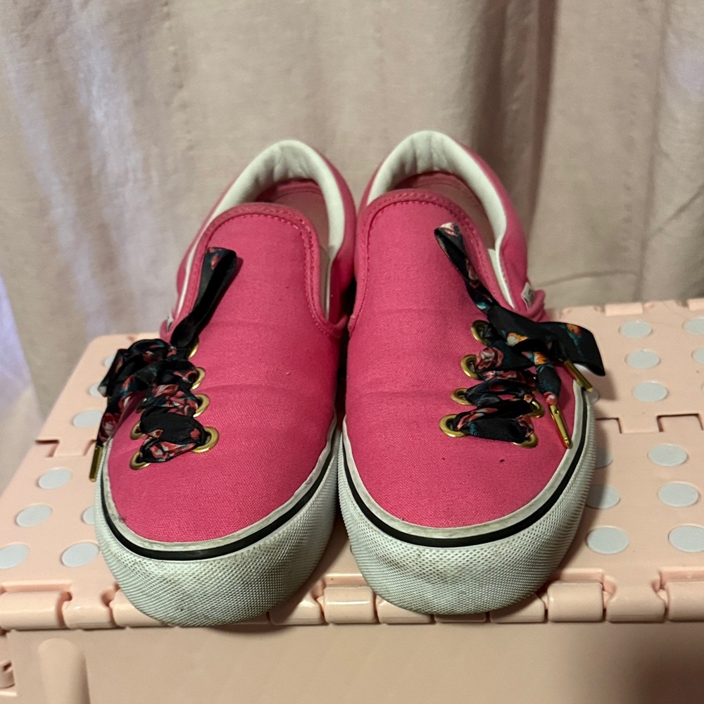 Vans Pink Slip-on Shoes size 9.5
